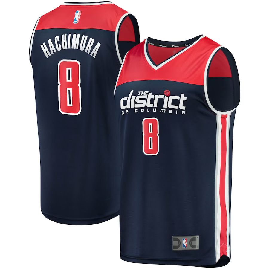 Men Washington Wizards 8 Rui Hachimura Fanatics Branded Navy Fast Break Replica Player NBA Jersey